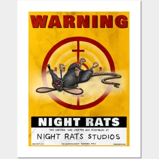 NIGHT RATS STUDOS WARNING POSTER YELLOW Posters and Art
